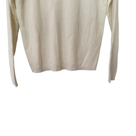 Laura Scott Ivory Ribbed Knit Mock Neck Sweater Women XL NWT Vintage - Picture 11 of 12